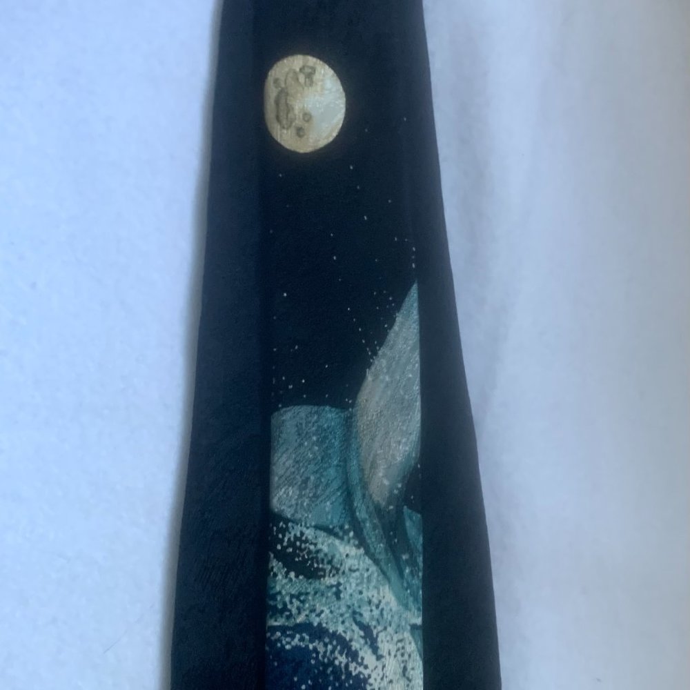 Vintage Wild Kingdom 100% Silk “Humpback Whale Glory” Tie 1998 MARC DENNIS - Picture 3 of 7